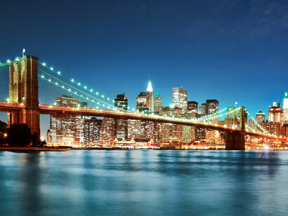 A view of New York and Brooklyn Bridge