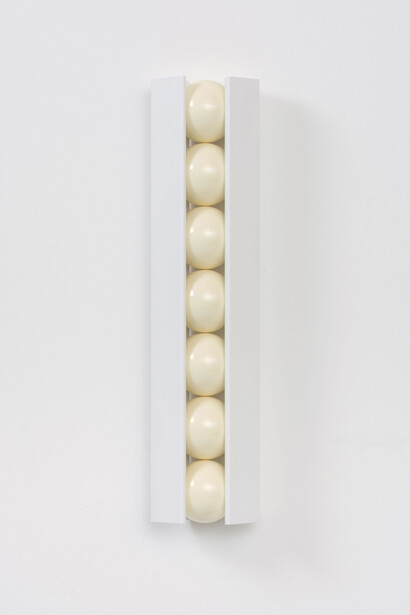 Cedric Christie, White, 2015, Stove enamelled stainless steel (c) Cedric Christie, Photograph by Paul Tucker, Courtesy of Flowers Gallery London and New York