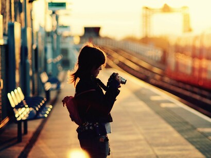 Esperando el tren en la estación