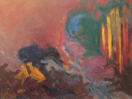Jess, A Fairy Tale Landscape, 1951, oil on canvas, 36 x 47 inches, Courtesy Tibor de Nagy Gallery, NY