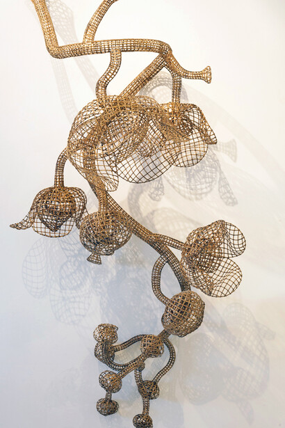 Rang Phnom Flower No. 2, 2015, bamboo, rattan, metal wire, 30 ¾ x 85 ½ x 43 ¼ in. (78 x 217 x 110 cm) (approximate)
