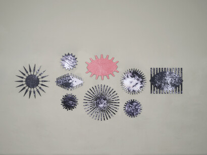 Rachel Adams, Optictocks, 2014, Photographs on vinyl on lasercut perspex, Domobaal