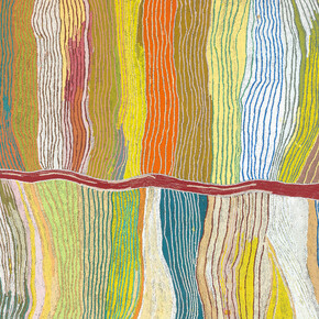 Maggie Napangardi Watson, Wititji (Hair string) (detail), 1997. Courtesy of Denver Art Museum