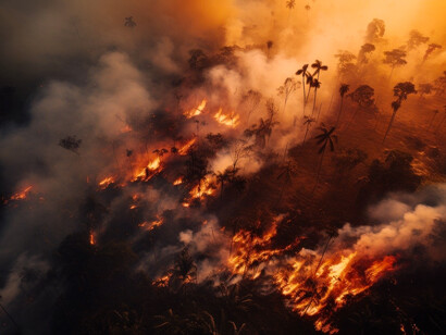Fiamme. I problemi globali sono per loro natura non-lineari, e, tuttavia, il Sapiens vuole correggere gli errori del proprio mondo lineare utilizzando la stessa logica lineare con cui l’ha costruito