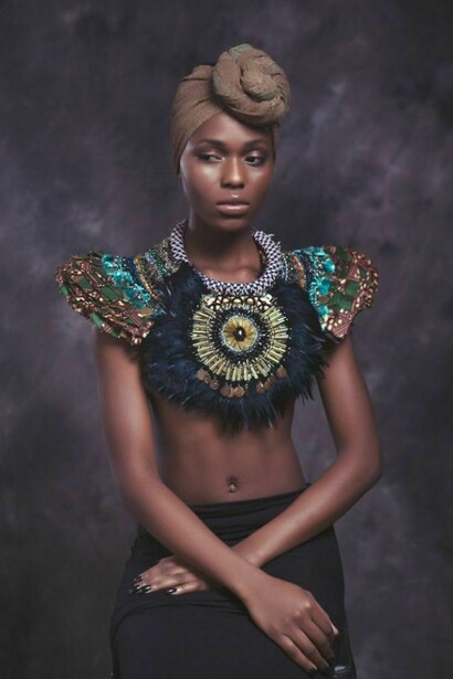 The model Ayoola wearing Anita Quansah´s creations