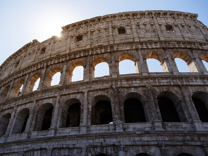 The Roman Colosseum city icon, Rome, Italy