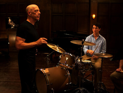 J. K. Simmons y Miles Teller en Whiplash
