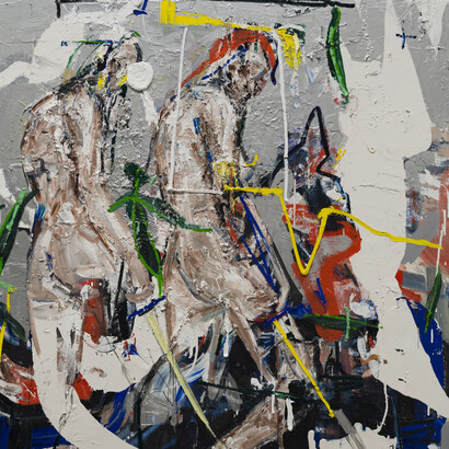 John Copeland, Echoes and Pyramids, 2018, Oil on canvas, 152x137cm (each). 