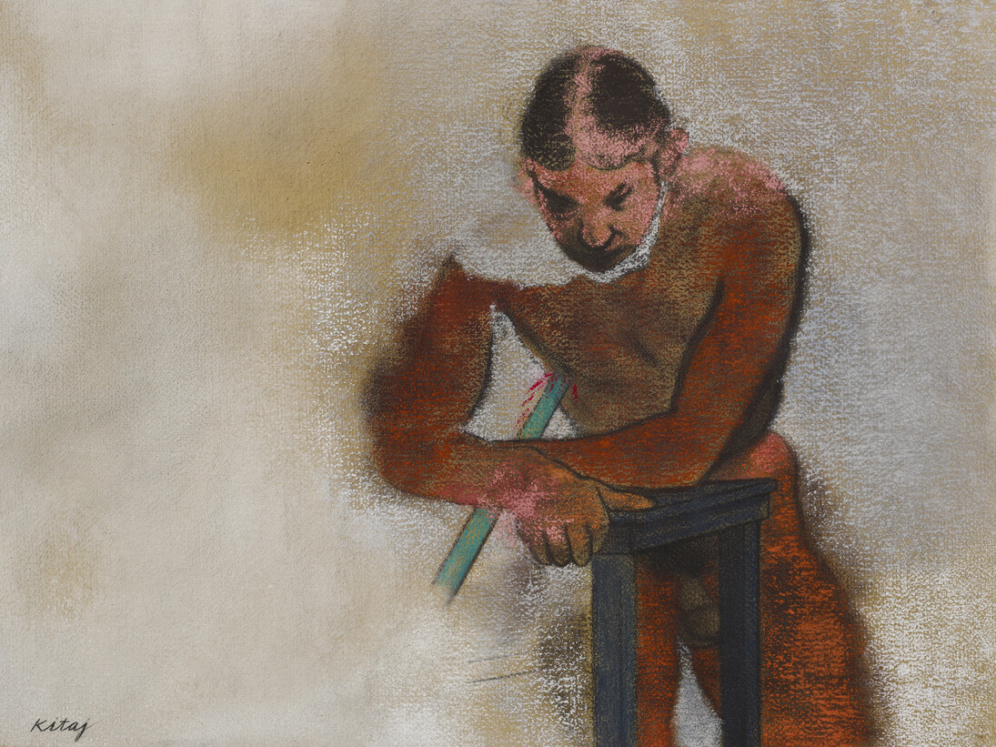 R.B. Kitaj, Dying Life Model 1978, pastel on paper, 55.9 x 76.8 cm