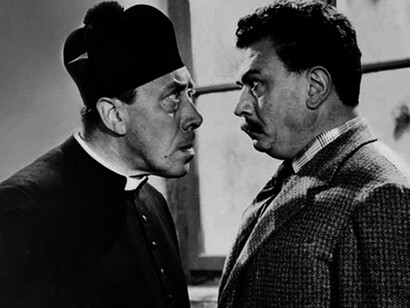I personaggi cinematografici di Don Camillo e Peppone interpretati da Fernandel e Gino Cervi