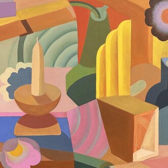 Jenny Belton, Flowers and light box (detail). Courtesy of Gormleys Fine Art
