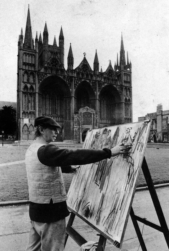 Dennis Creffield drawing Peterborough Cathedral, 1988