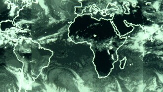 Imagen compuesta de una franja de la Tierra tomada por un satélite geoestacionario