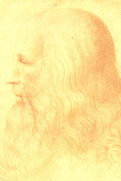 Retato de Leonardo a los 65 años realizado por su discípulo, Francesco Melzi