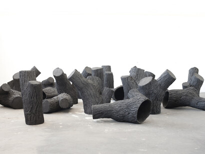 Michele Mathison, Landscape (detail), 2013,
Charcoal and acrylic resin, Copyright Michele Mathison, Courtesy Tyburn Gallery