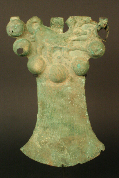 Sonaja
Materiales: Metal
Tardío 0- 500 d.C. Estilo Vicus/Moche.
Medidas: 268 mm de alto