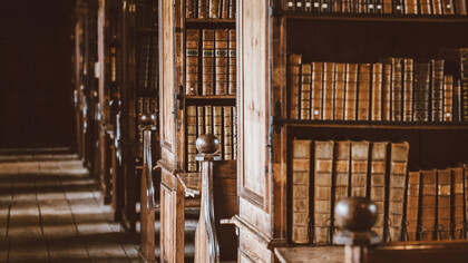 Detalle de la Biblioteca de la Catedral de Wells, Reino Unido