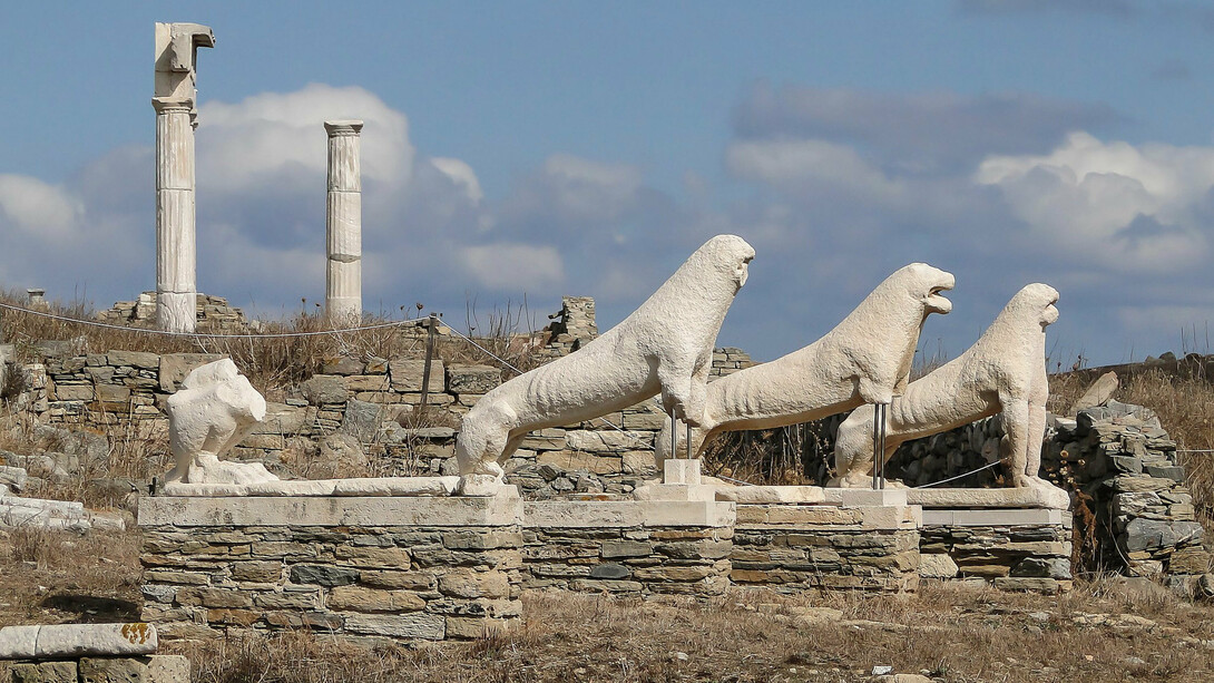 La terrasse des lions, Délos, Grèce