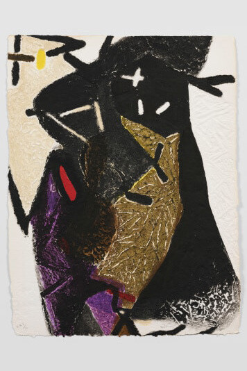 Serge Hélénon, Fécondité, 1990, Carborundum engraving, 29.53 x 22.64 in. Courtesy of Aicon Gallery