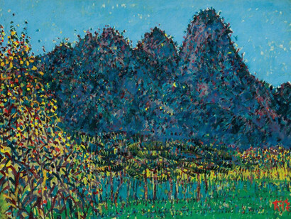 Lee Dai-Won, Mountain (Dobong), Oil on canvas, 1973