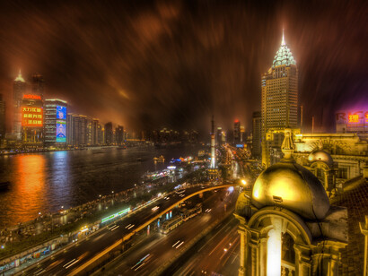 The Bund in the Rain © Trey Ratcliff