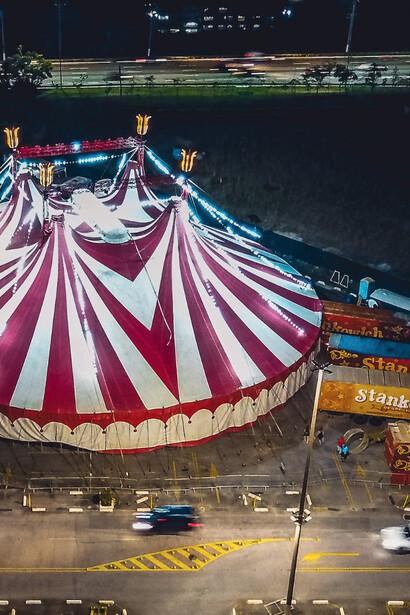 Tendone da circo visto dall'alto