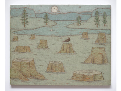 John Dilg, Raven in the Badlands, 2014, oil on canvas, 16 x 20 inches