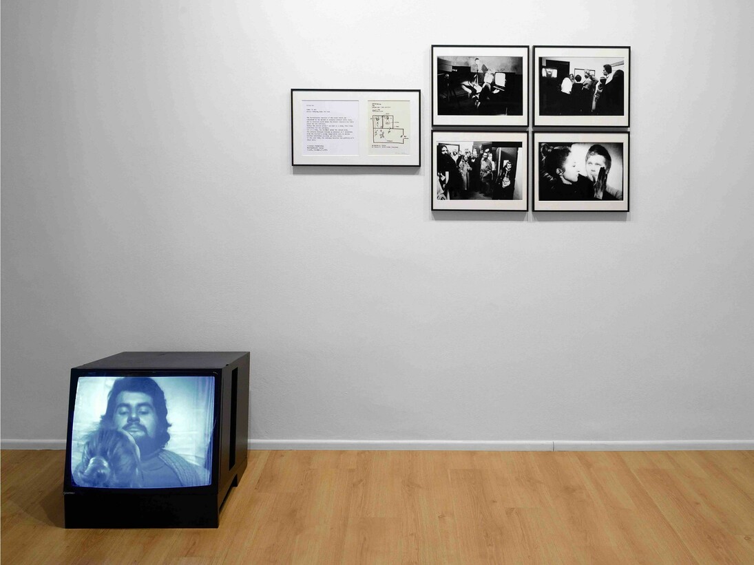 Sanja Iveković, Inter Nos (Between us), 1978, 4 b-w photographs, 40 x 26 cm each, drawing with text, b-w video 60', Courtesy the artist and P420, Bologna
