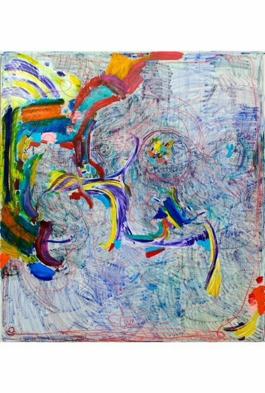 Joanne Greenbaum, "Untitled", 2014, oil on canvas, 90 x 80 in., 228.6 x 203.2 cm