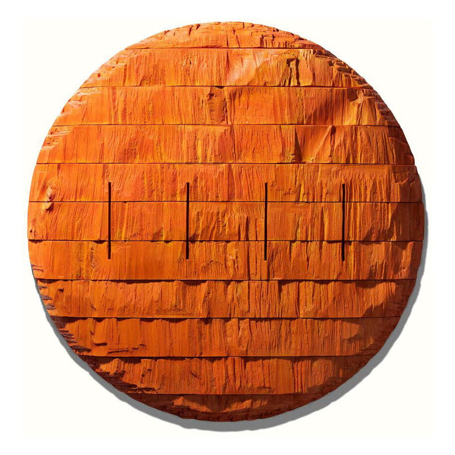 Joe Segal, Conversion IV, 2014, 32 x 32 in, wood mixed media
