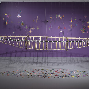 Maureen Lander, He tukutuku auahatanga, exhibition view. Courtesy of Govett-Brewster Art Gallery