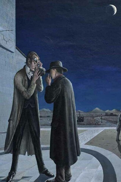 Paul Delvaux: Les phases de la lune III, 1942, dettaglio. Museo Boijmans Van Beuningen, Rotterdam, photo Studio Tromp © Paul Delvaux Foundation by SIAE 2018