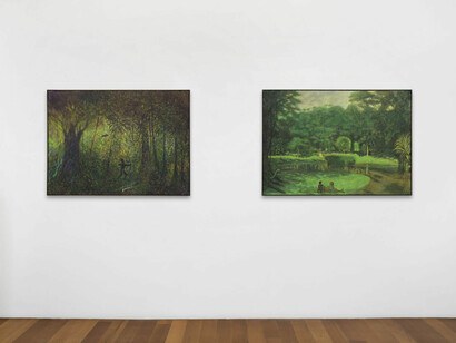José Gamarra, Murmures dans la forêt, vue de l'exposition. Avec l'aimable autorisation de la galerie Xippas