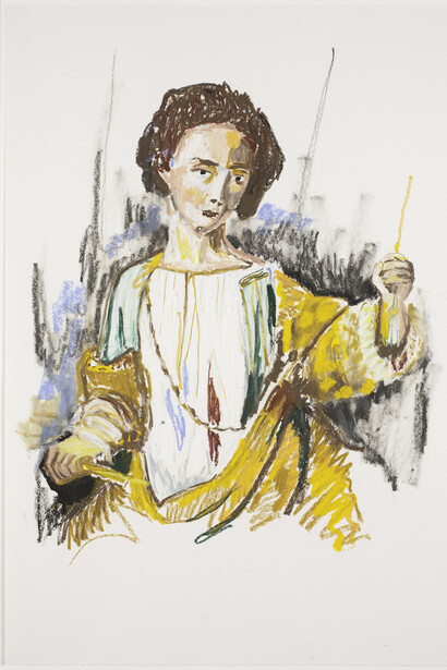 Isabel Nolan, Lucretia, 2015, oil pastel and pencil on paper, 73 x 55.5 x 3 cm framed, Courtesy of the artist and Kerlin Gallery, Dublin
