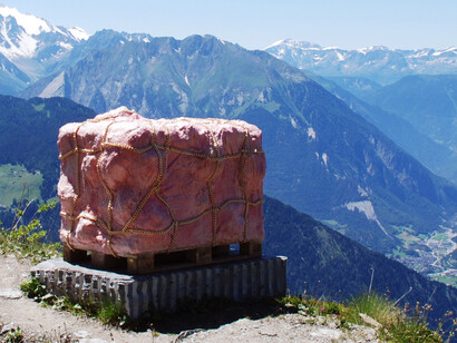 Perishable Goods (mountain 01), 2014, 130 x 90 x 105cm, (wooden pallet, wood, metal, resin, wax)