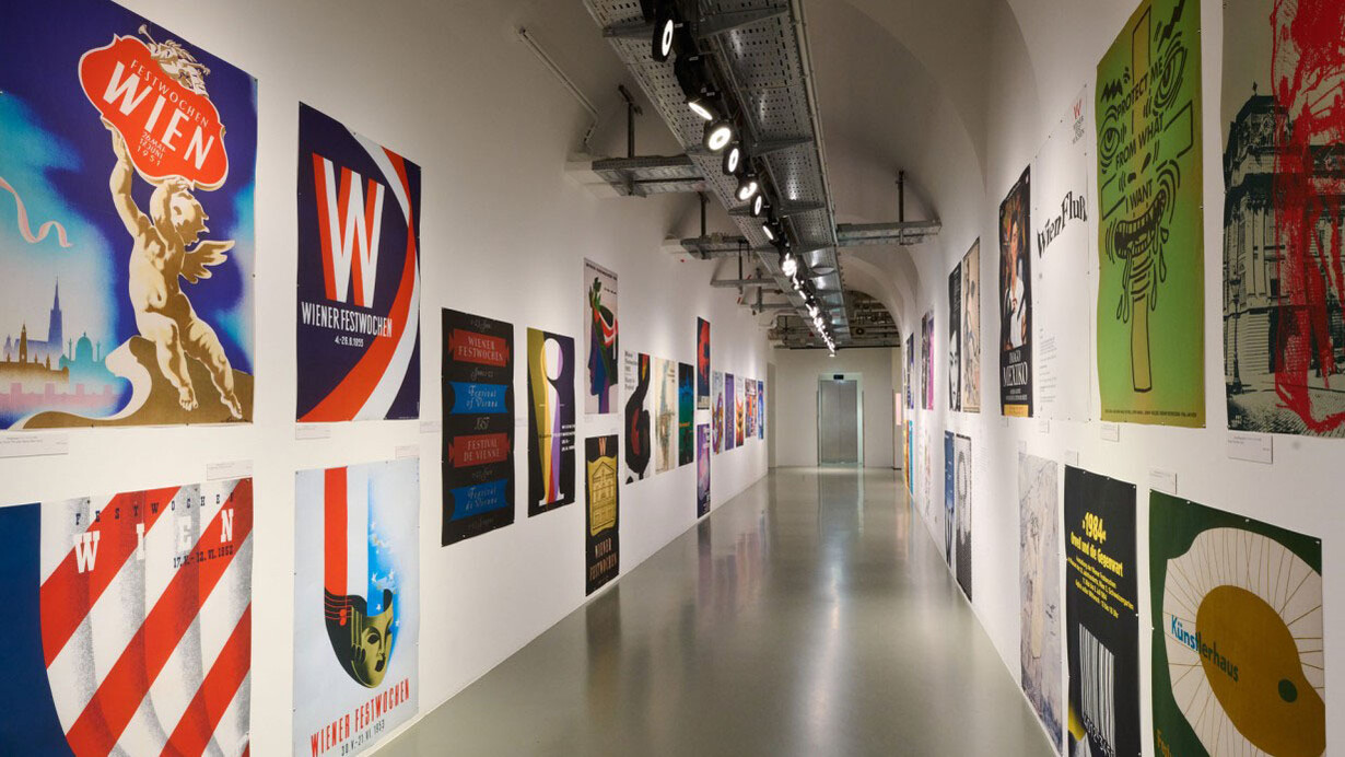 Hype and high culture. 75 years of the Vienna Festival in posters, exhibition view. Courtesy of MAK