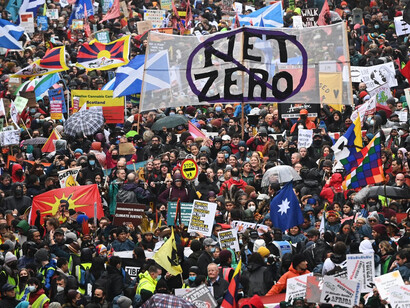 Protestas de la sociedad civil durante la COP26 en Glasgow, Reino Unido