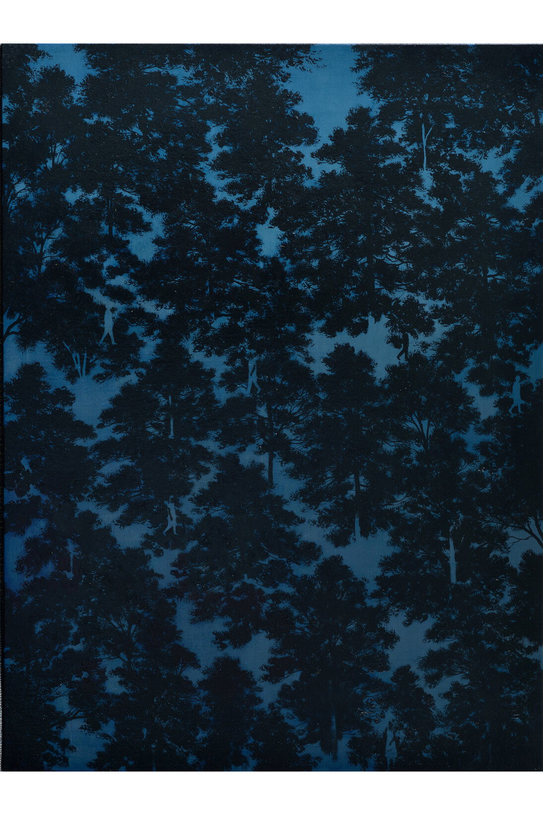 Rikuji Makabe, time and space - blue forest,  2015, oil on canvas, 130.3 x 97 cm