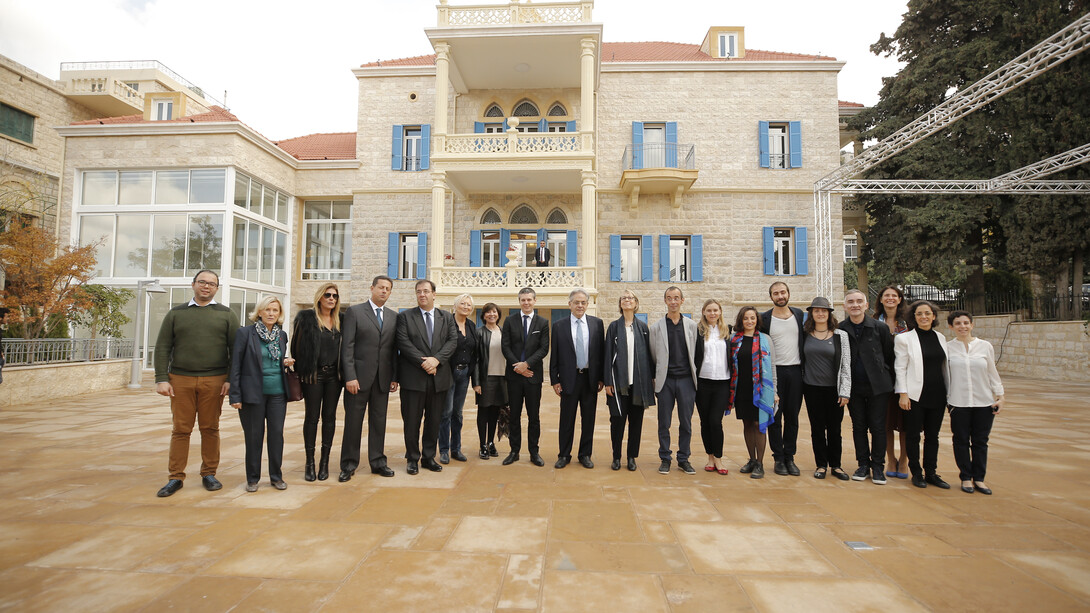 The French Minister of Culture Françoise Nyssen visits Hammana Artist House