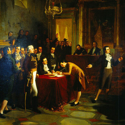Martín Tovar y Tovar, La firma del Acta de Independencia, 1883 (detalle)