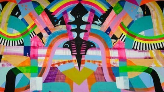 Paint on walls, Four walls, each 186 x 292 in. (472 x 743 cm), Bonnefantenmuseum, Maastricht, Netherlands. Copyright Maya Hayuk