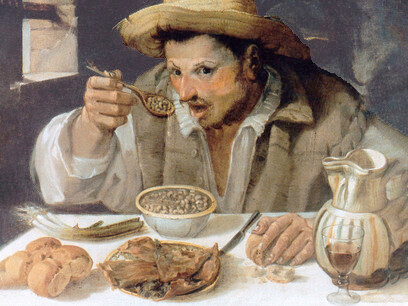 Nutrirsi è un processo alchemico (Mangiafagioli, Annibale Carracci)