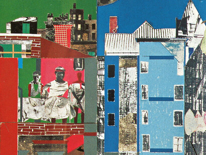 Romare Bearden, The Block II (detail), 1972. Collection of Walter O. and Linda J. Evans
