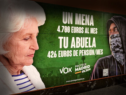 La Fiscalía de Madrid abrió una investigación para determinar si el cartel electoral de VOX constituye un delito de odio. Ningún menor migrante tutelado por la Comunidad de Madrid recibe una ayuda directa de 4,700 euros