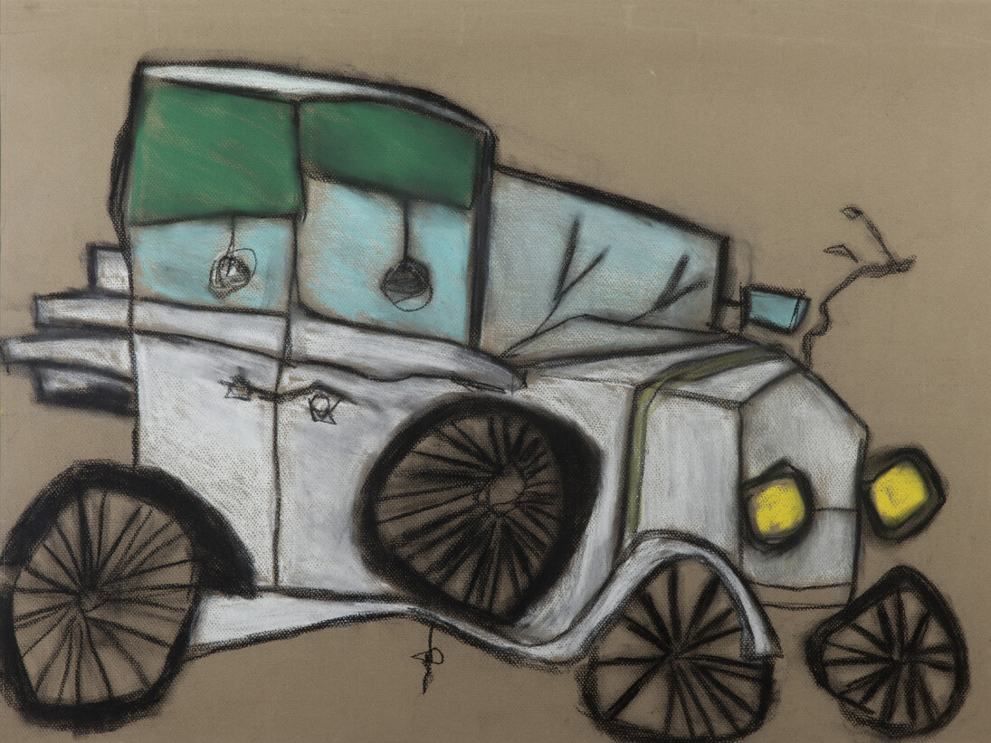 Pat Douthwaite, Bentley, c.1977, pastel, 52.5 x 73.5 cm