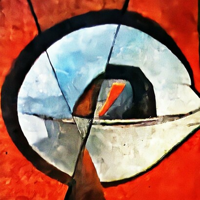 Detalle de "Sin Título" de Carmen Santos Fernández, óleo y técnica mixta sobre tela, 1959