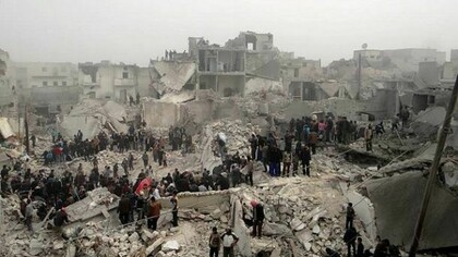 Syria´s chaos and destruction: buildings destroyed by the bombs