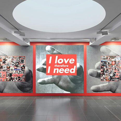 Conceptual wall installation by Barbara Kruger at David Zwirner, New York City, US, 2022