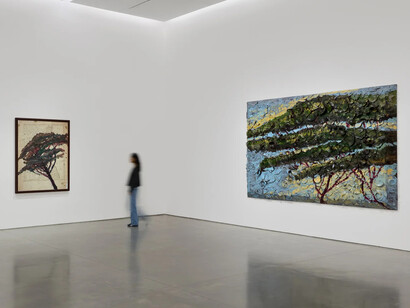 Julian Schnabel, Italy through its trees, exhibition view. Courtesy of Pace Gallery
