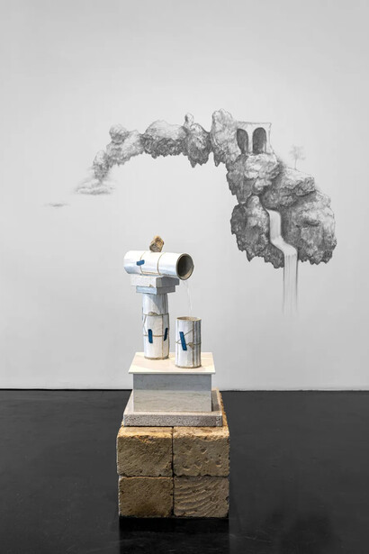 Rodrigo Torres, Água mole em pedra dura (Little strokes fell great oaks), exhibition view. Courtesy of A Gentil Carioca  